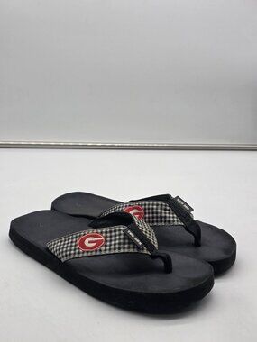 Toe Goz Sandals Womens Size 7 Black Gingham Flip Flop Comfort Lightweight Shoes